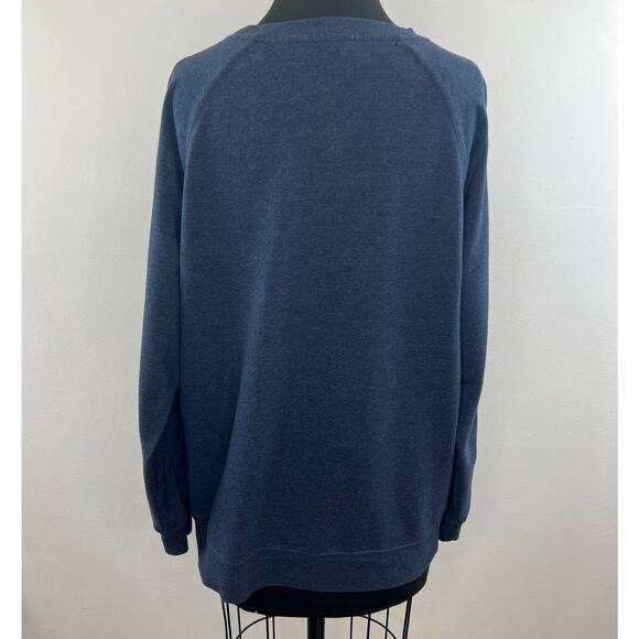 WILDFOX Navy Blue Good Vibes Embroidered Oversized Crew Sweatshirt Pullover S - Picture 5 of 8